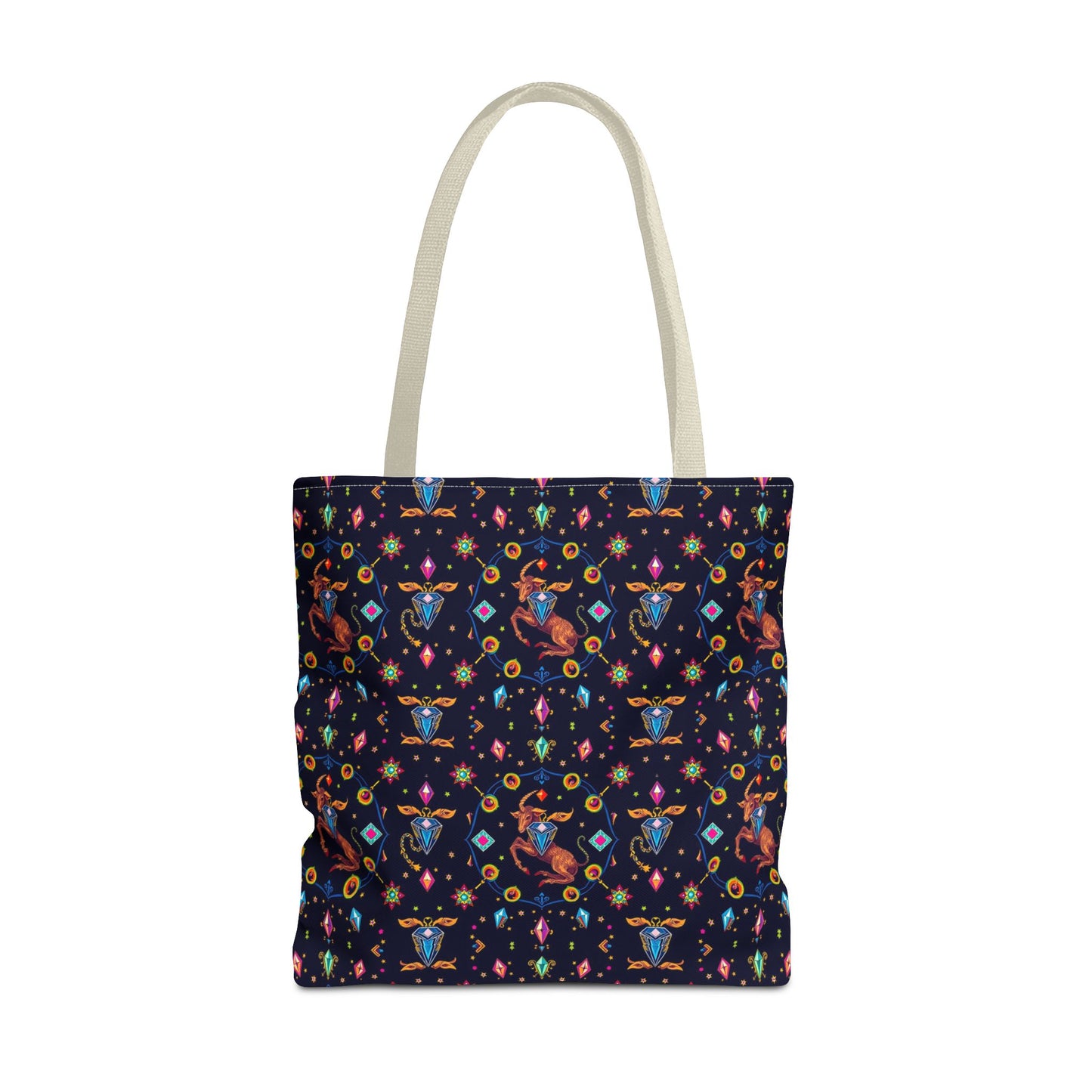 Tote Bag (AOP), Capricorn, Zodiac v1, Jewel Pattern