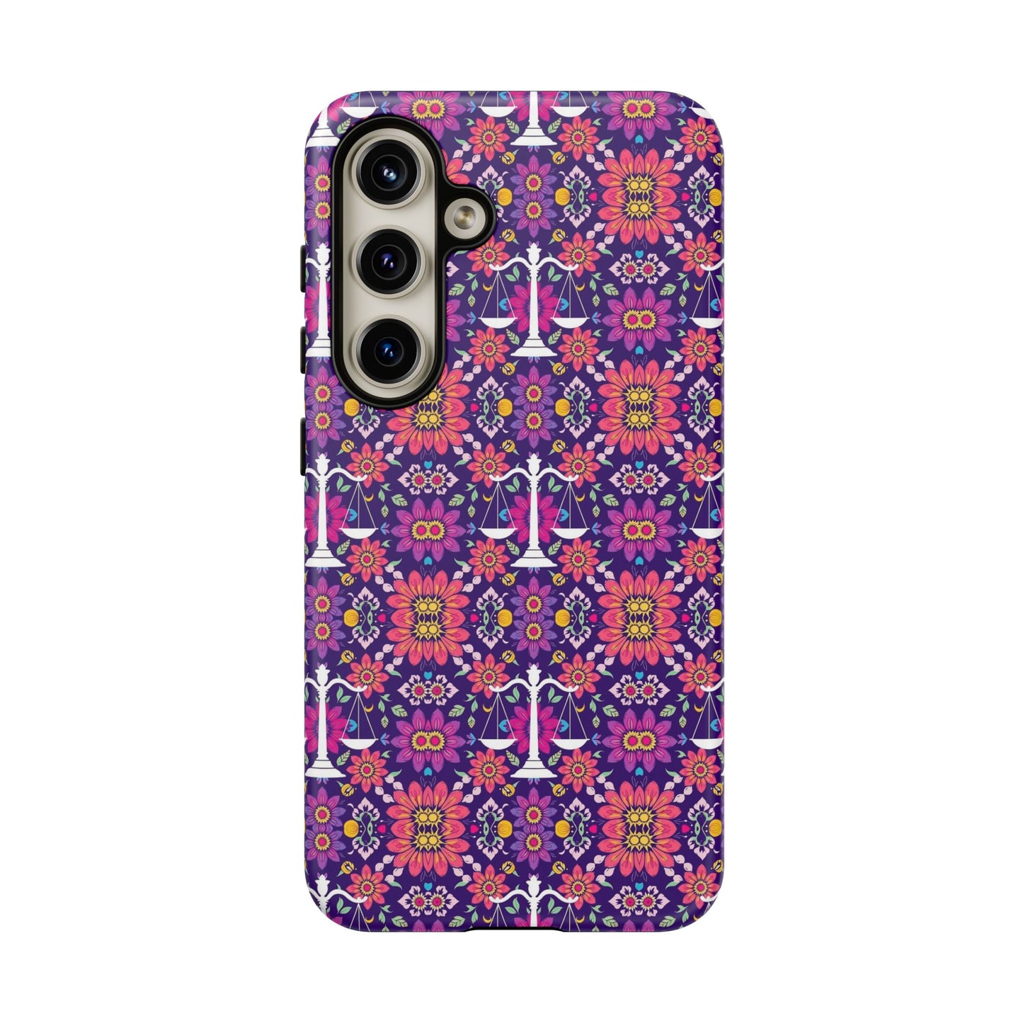 Tough Cases, Libra, Zodiac v4, Flower Pattern