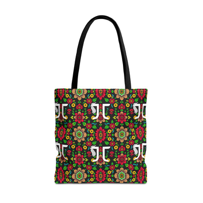 Tote Bag, (AOP), Gemini, Zodiac, Flower Pattern