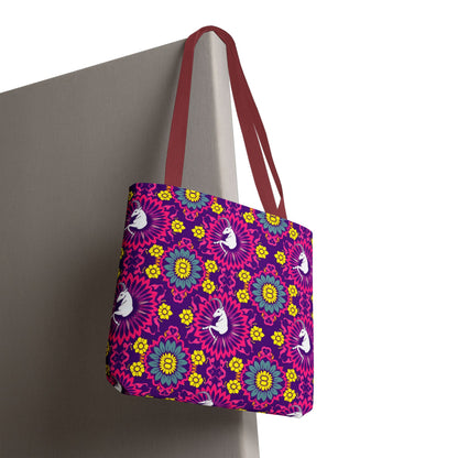 Tote Bag, (AOP), Capricorn, Zodiac v5, Flower Pattern