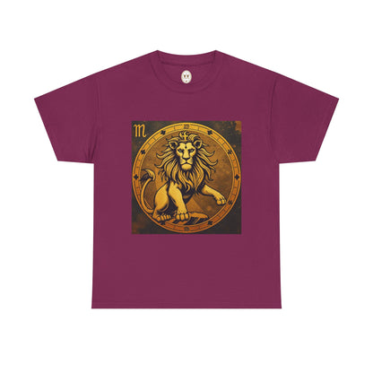 Unisex Heavy Cotton T-Shirt, Gold Lion v1, Leo Zodiac Design
