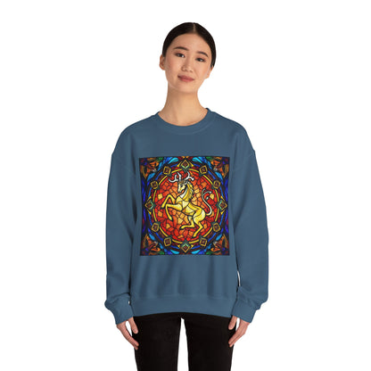 Unisex Heavy Blend™ Crewneck Sweatshirt, Glass 1, Capricorn Zodiac Design