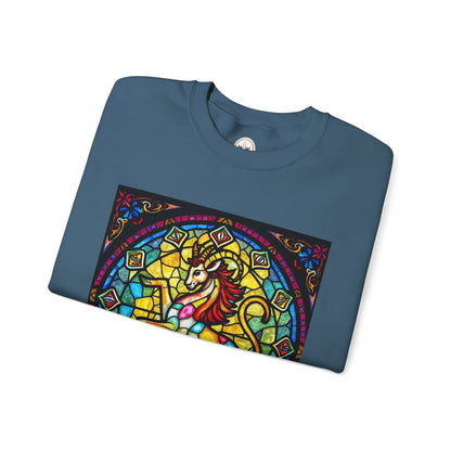 Unisex Heavy Blend™ Crewneck Sweatshirt, Glass, Capricorn Zodiac Design