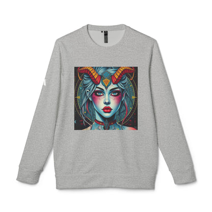 Adidas, Unisex Fleece Crewneck Sweatshirt, Capricorn, Pop Art, Zodiac