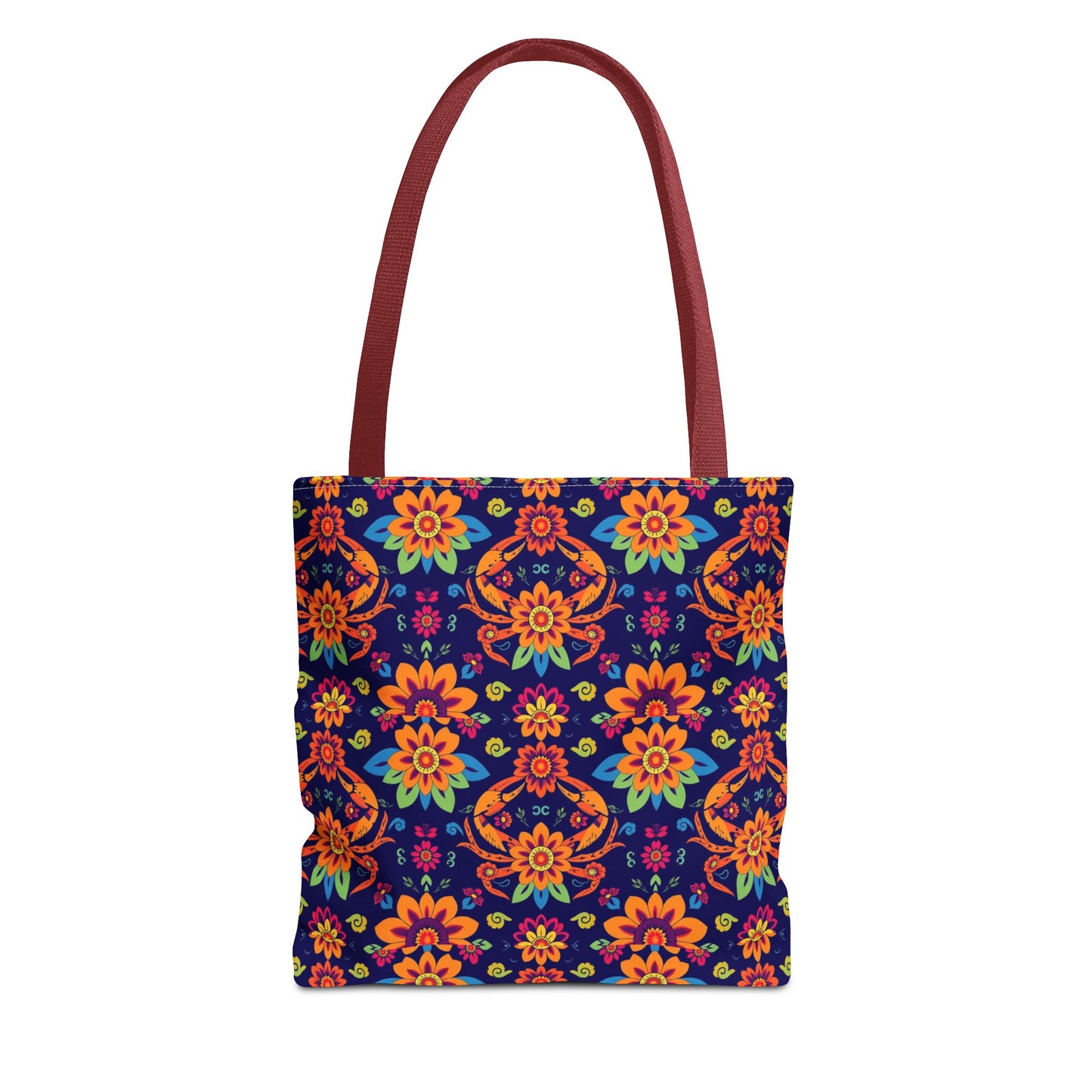 Tote Bag, (AOP), Cancer, Zodiac v6, Flower Pattern