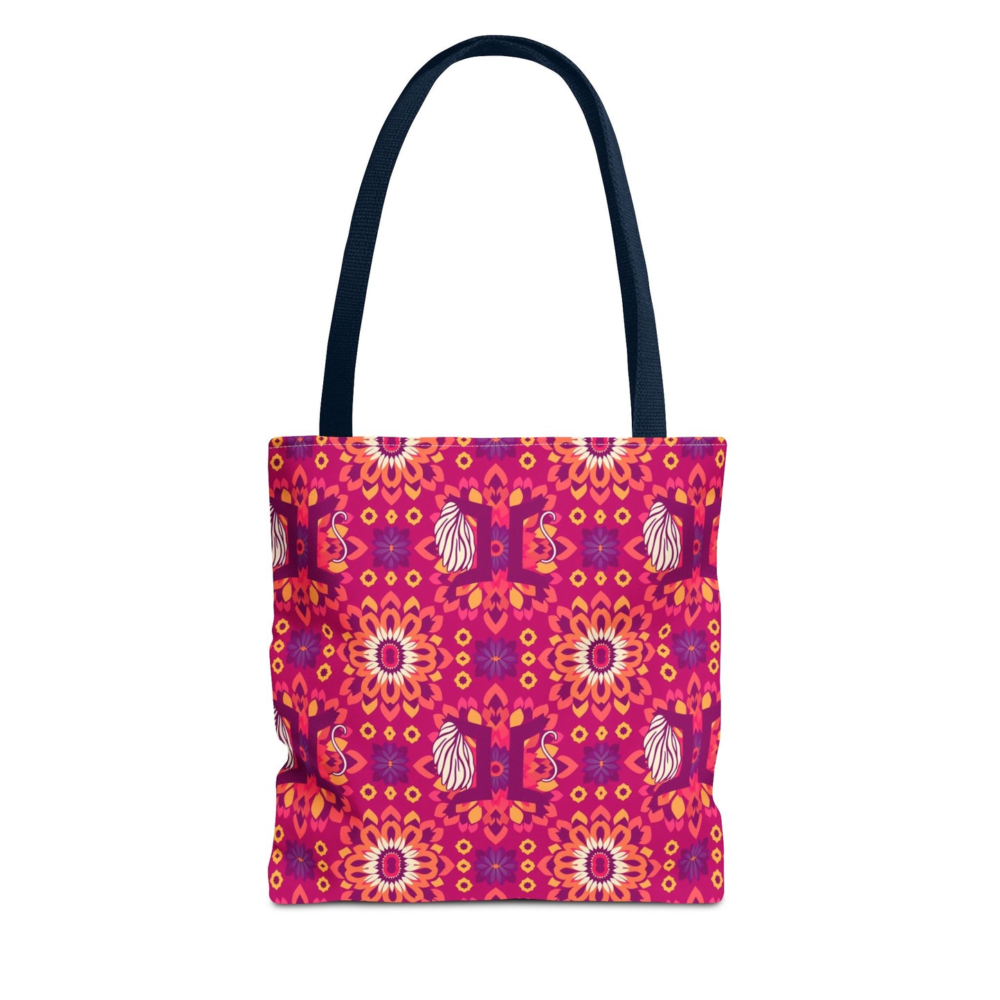 Tote Bag (AOP), Gemini, Zodiac v1, Flower Pattern
