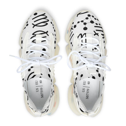 Women's Mesh Sneakers, Constellation & Symbol, Virgo Zodiac Sign, AOP