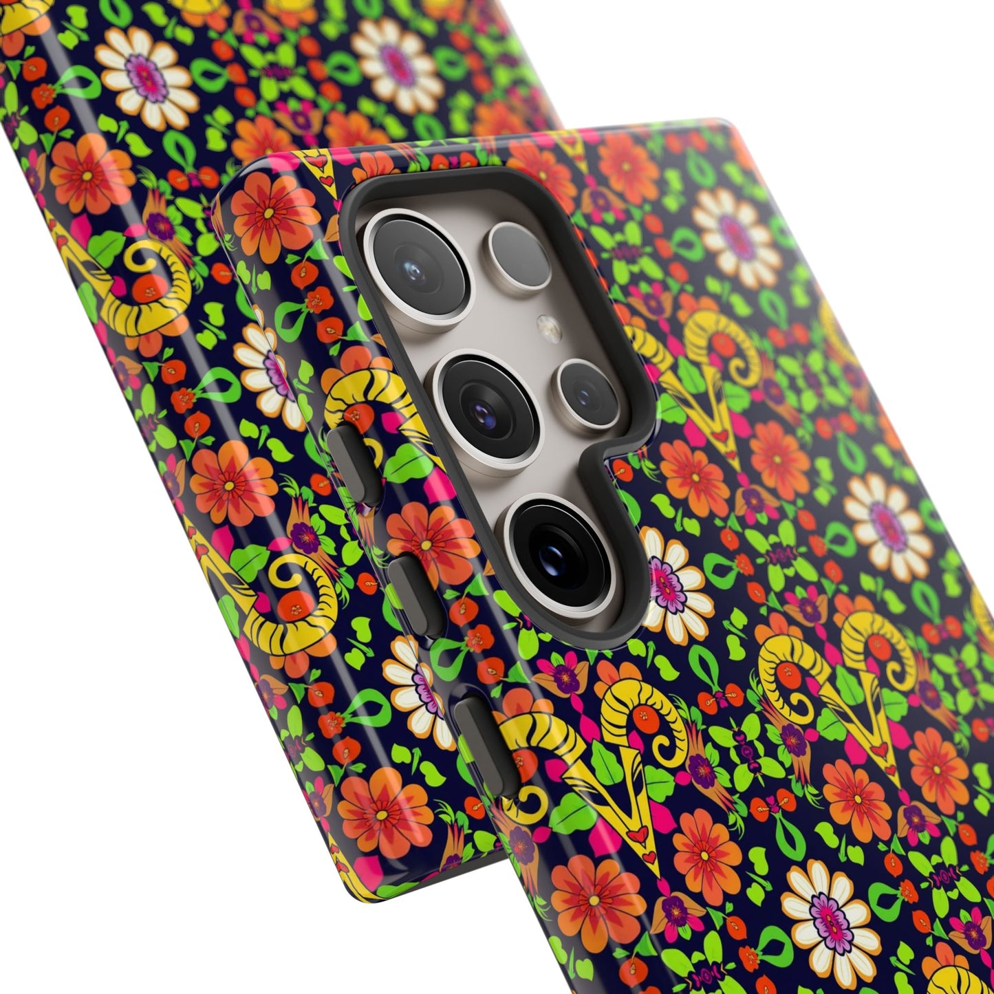 Tough Cases, Aries, Zodiac v4, Flower Pattern
