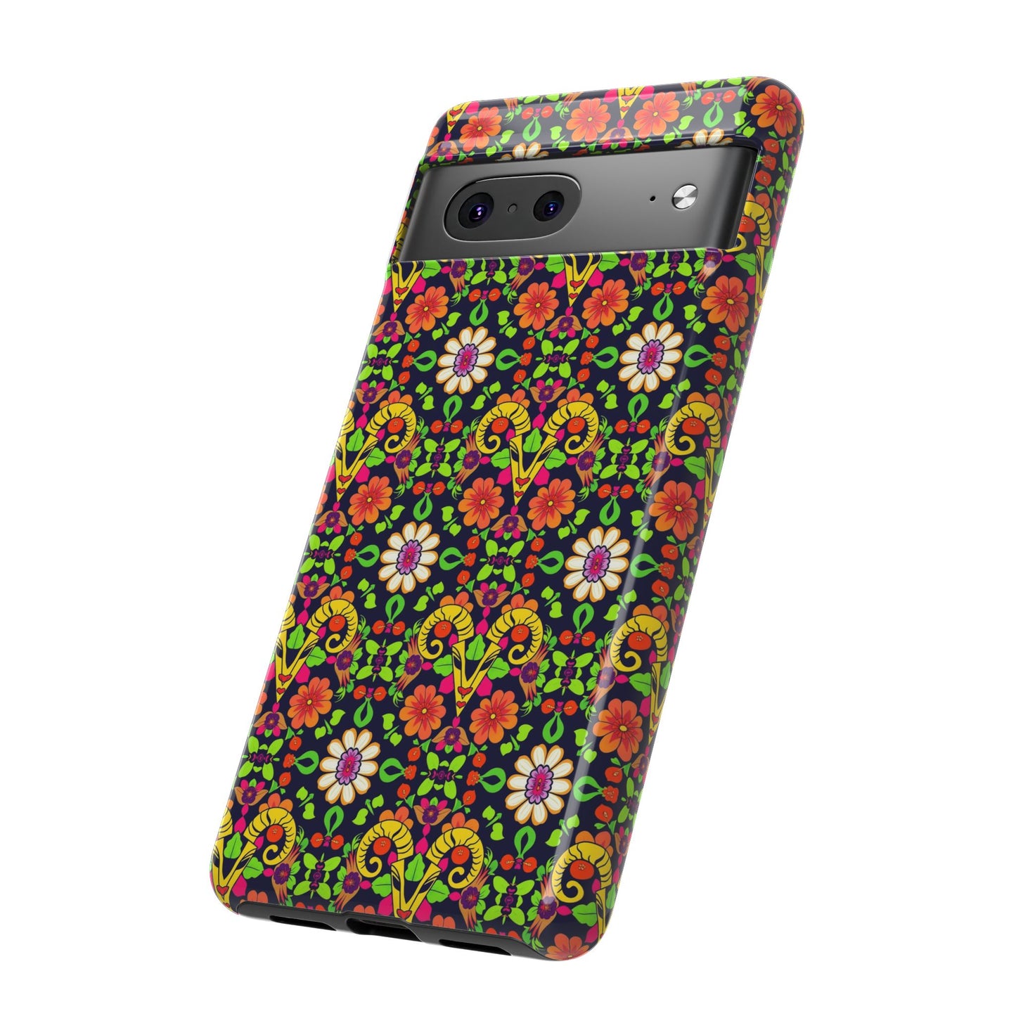 Tough Cases, Aries, Zodiac v4, Flower Pattern