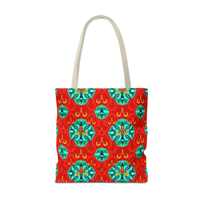 Tote Bag (AOP), Aries, Zodiac v1, Jewel Pattern