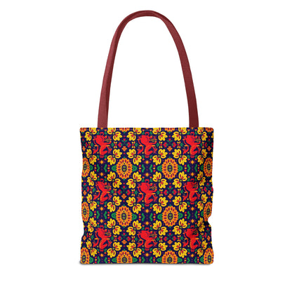 Tote Bag (AOP), Virgo, Zodiac, Flower Pattern