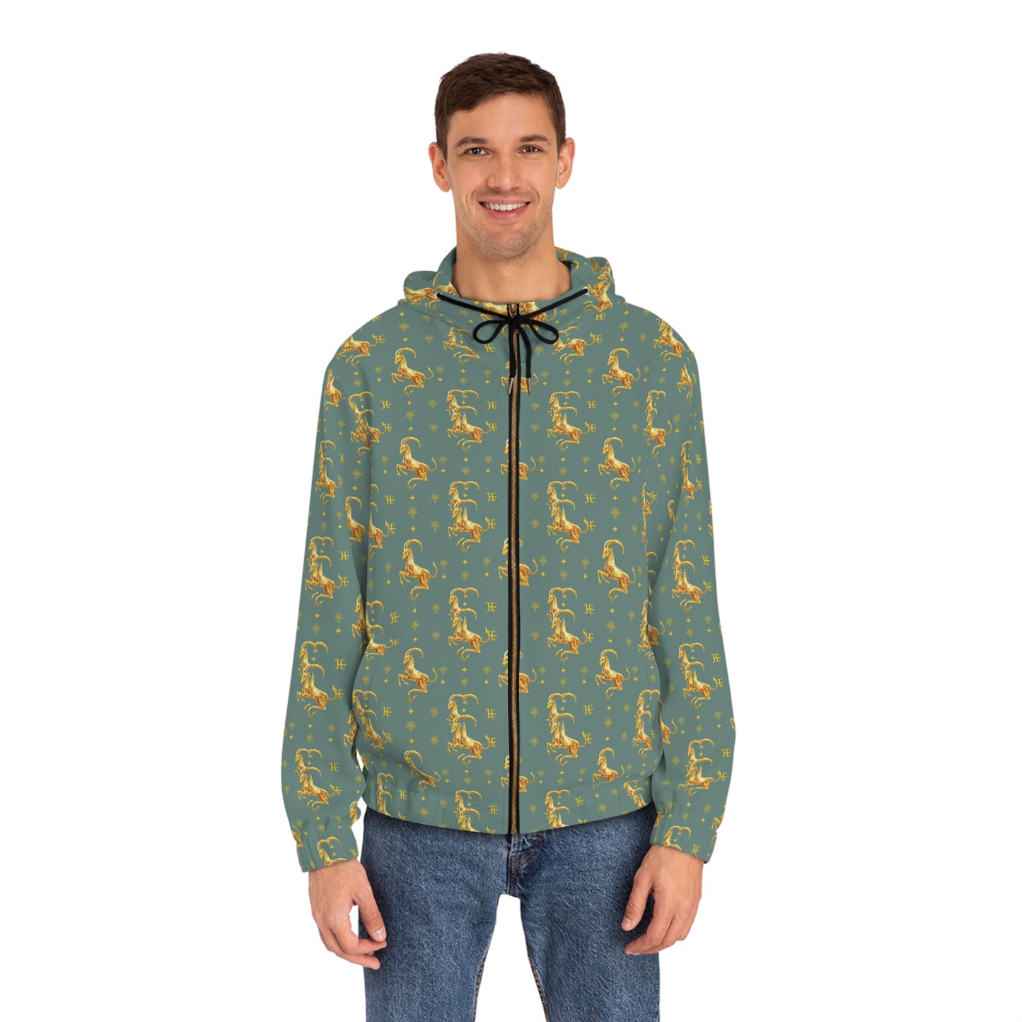 Full-Zip Hoodie (AOP), Capricorn, Zodiac v2, Pattern