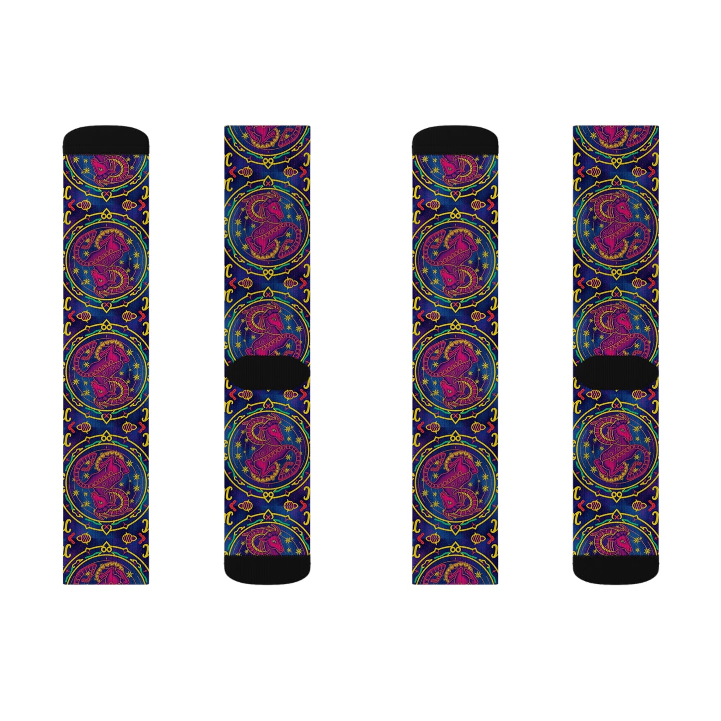 Sublimation Socks, Capricorn, Zodiac v2, Pattern