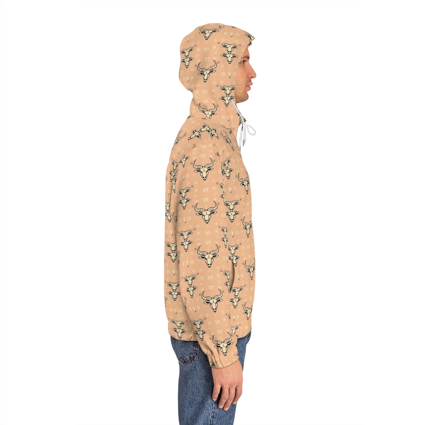 Full-Zip Hoodie (AOP), Taurus, Zodiac v4, Pattern