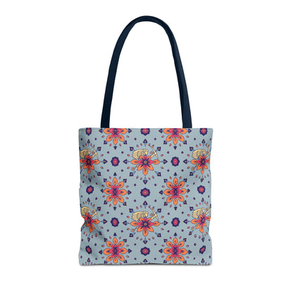 Tote Bag, (AOP), Sagittarius, Zodiac v1, Flower Pattern