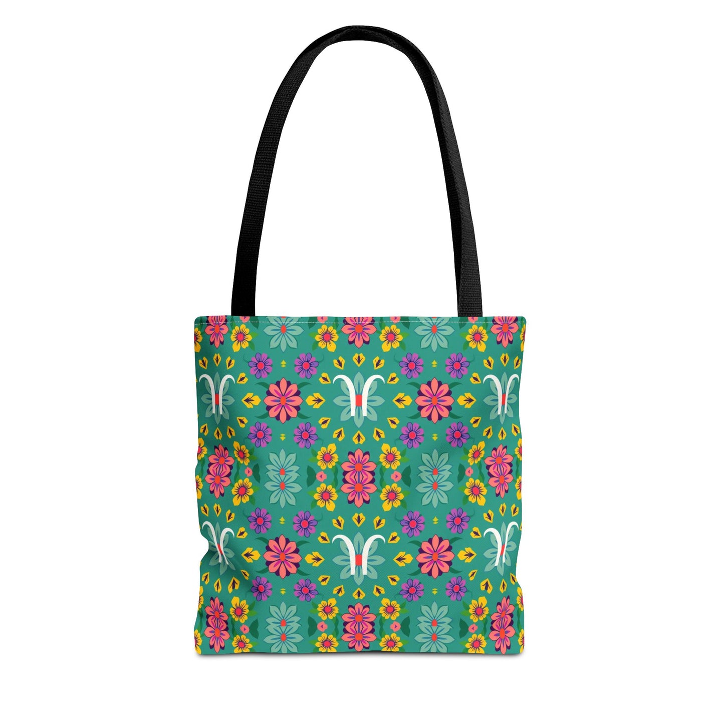 Tote Bag, (AOP), Aquarius, Zodiac v2, Flower Pattern