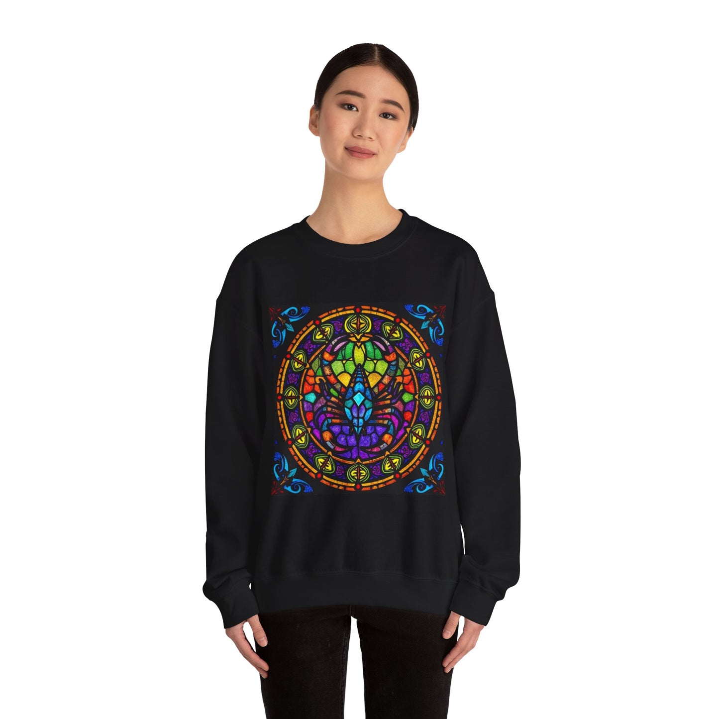 Unisex Heavy Blend™ Crewneck Sweatshirt, Glass 1, Scorpio Zodiac Design