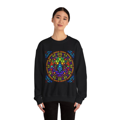 Unisex Heavy Blend™ Crewneck Sweatshirt, Glass 1, Scorpio Zodiac Design