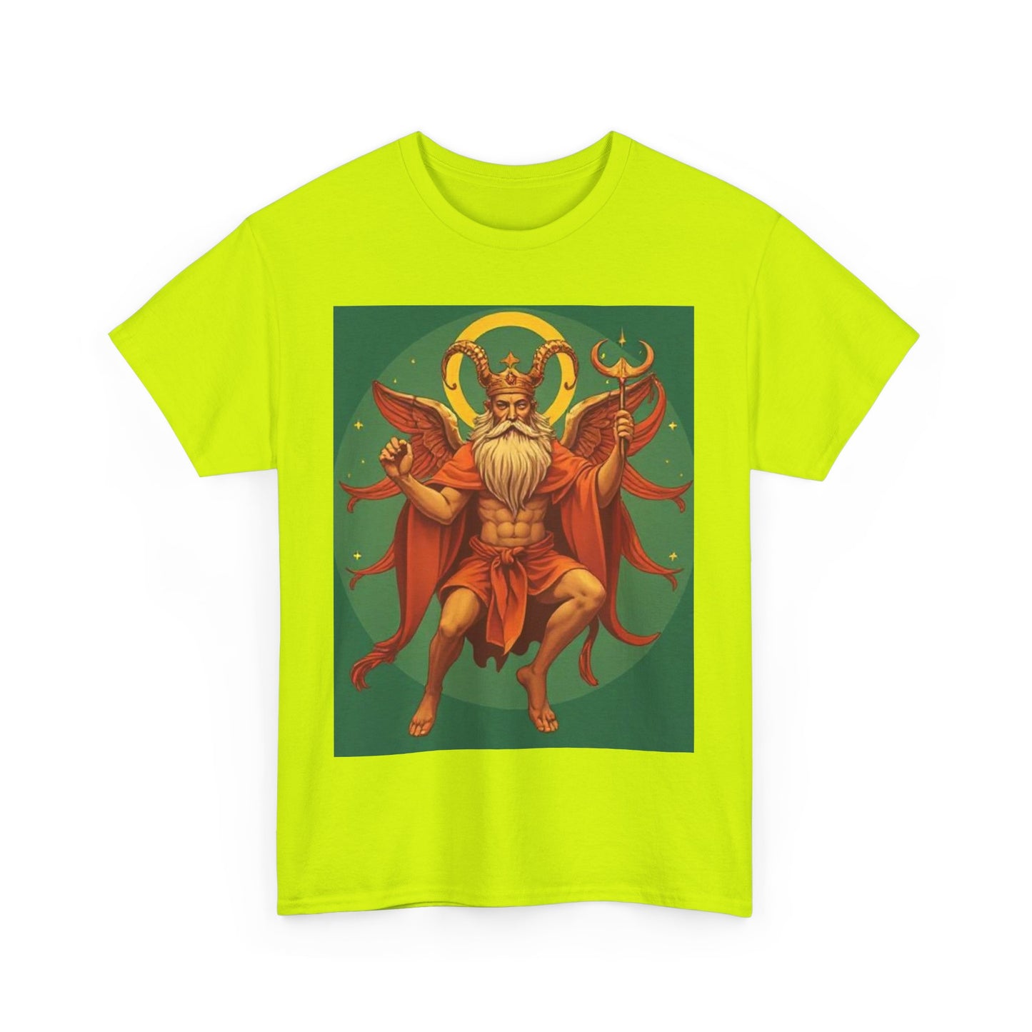 Unisex Heavy Cotton T-Shirt, Aries God 1v, Zodiac Design