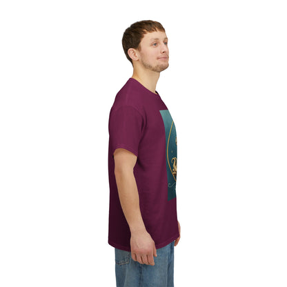 Unisex Heavy Cotton T-Shirt, Aquarius God 3v, Zodiac Design