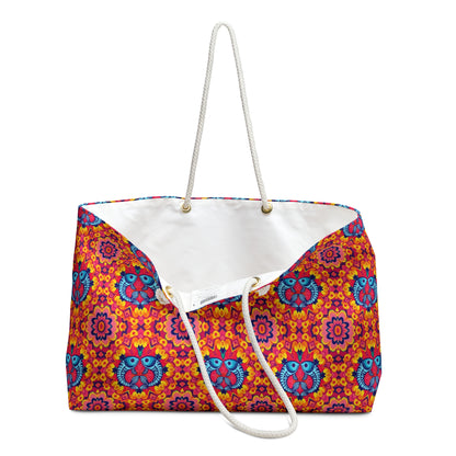 Weekender Bag, Pisces, Zodiac v1, Flower Pattern