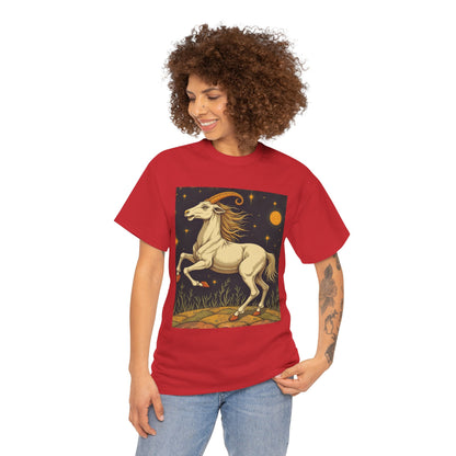 Unisex Heavy Cotton T-Shirt, Aries Animal, Zodiac Design