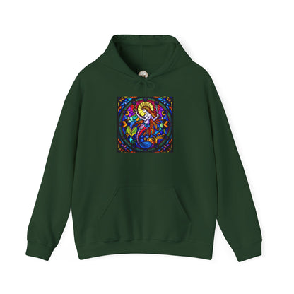 Unisex Heavy Blend™ Hooded Sweatshirt with glass Aquarius zodiac design