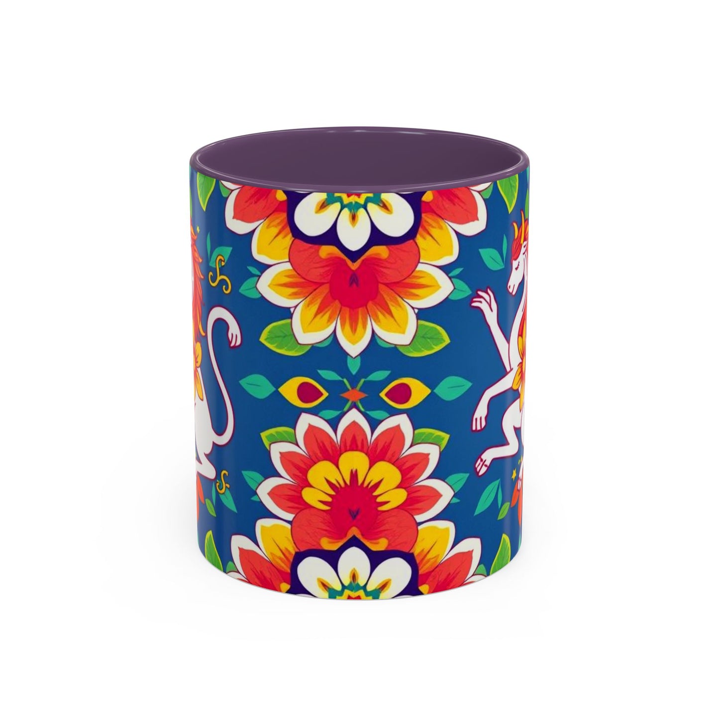Accent Coffee Mug, Virgo, Zodiac v3. Flower Pattern, (11, 15oz)