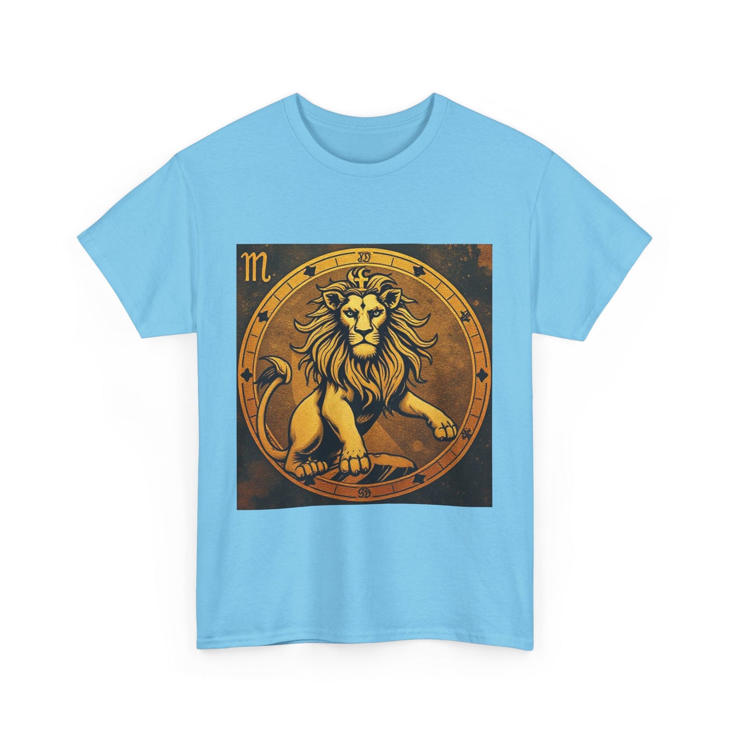 Unisex Heavy Cotton T-Shirt, Gold Lion v1, Leo Zodiac Design