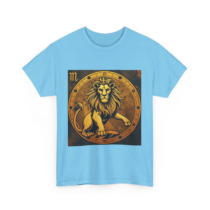 Unisex Heavy Cotton T-Shirt, Gold Lion v1, Leo Zodiac Design