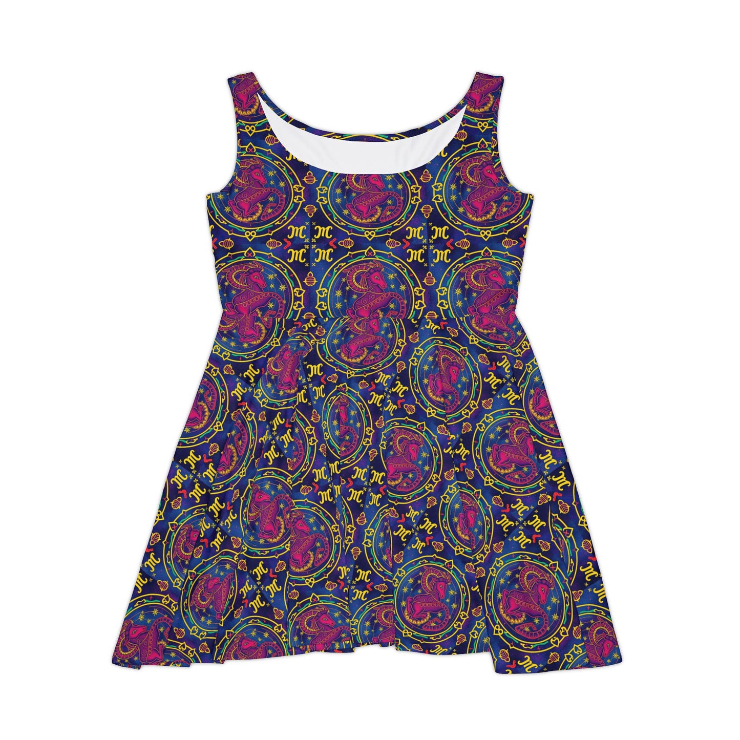 Women's Skater Dress, AOP, Zodiac v1, Capricorn, Pattern