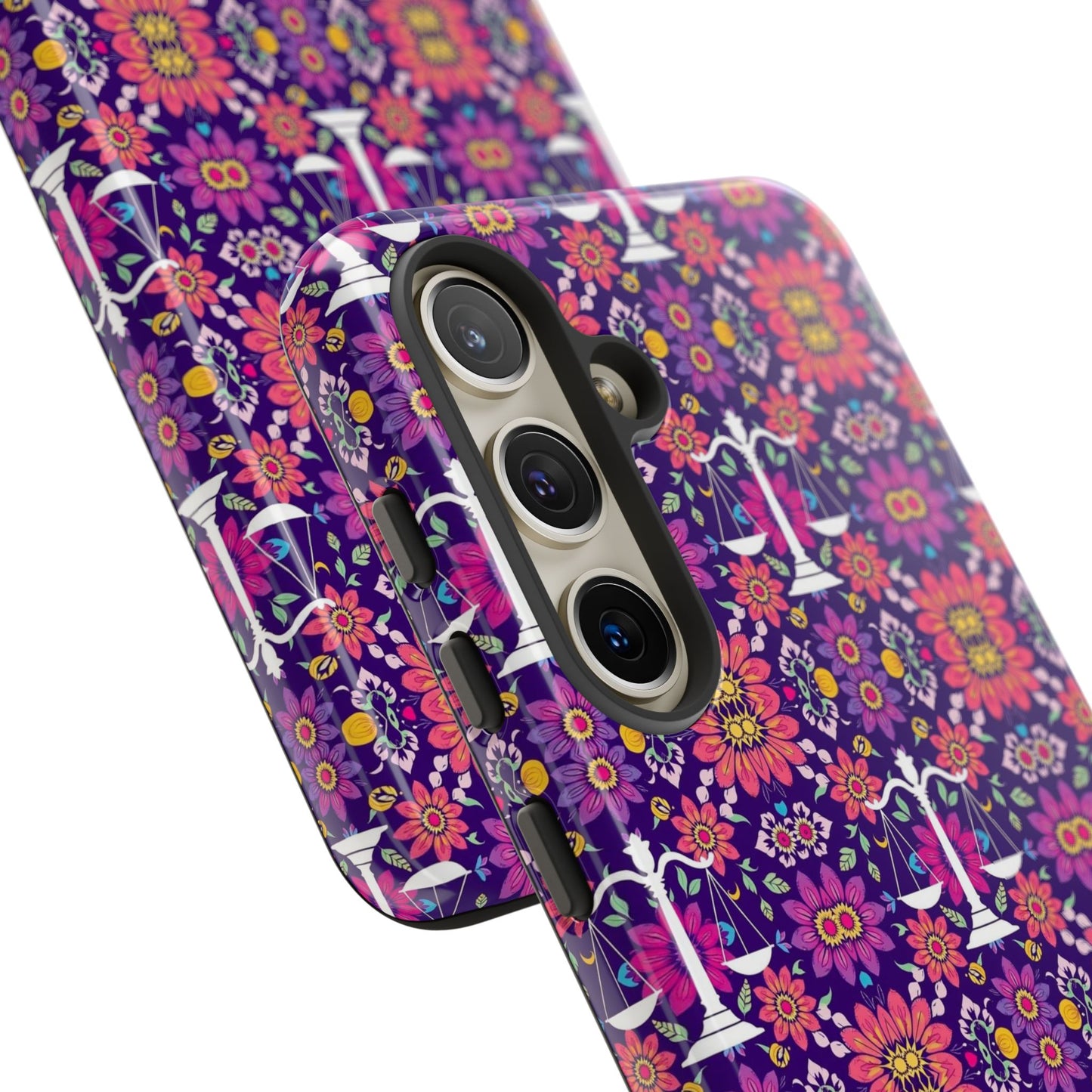 Tough Cases, Libra, Zodiac v4, Flower Pattern