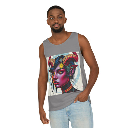 Unisex Garment-Dyed, Tank Top, Taurus Design, Pop Art v2, 100% US cotton