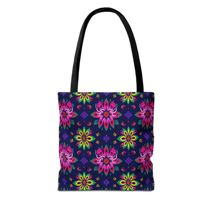 Tote Bag (AOP), Scorpio, Zodiac v2, Flower Pattern