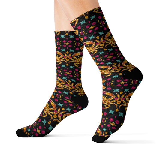 Sublimation Socks, Cancer, Zodiac, Jewel Pattern