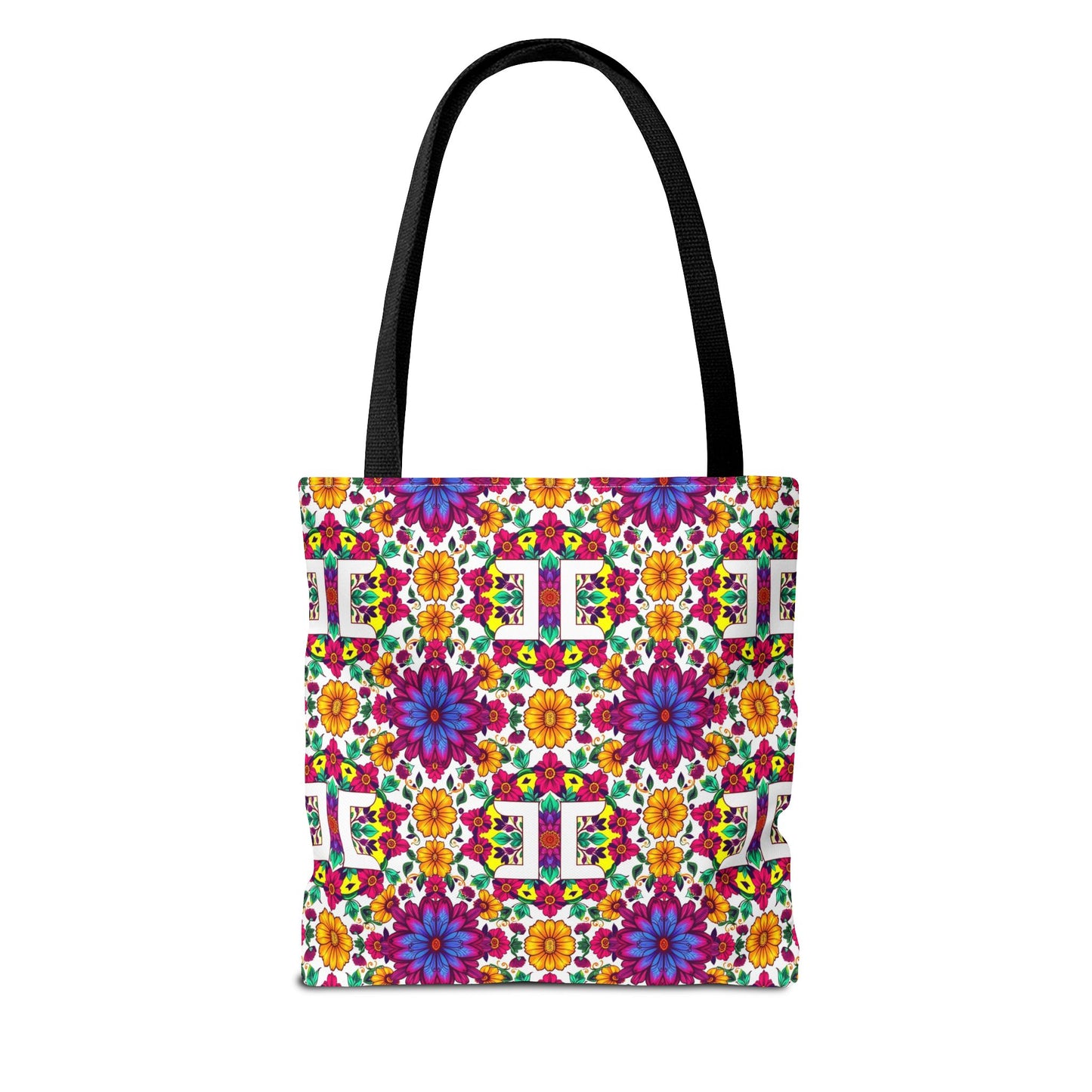Tote Bag, (AOP), Gemini, Zodiac v3, Flower Pattern