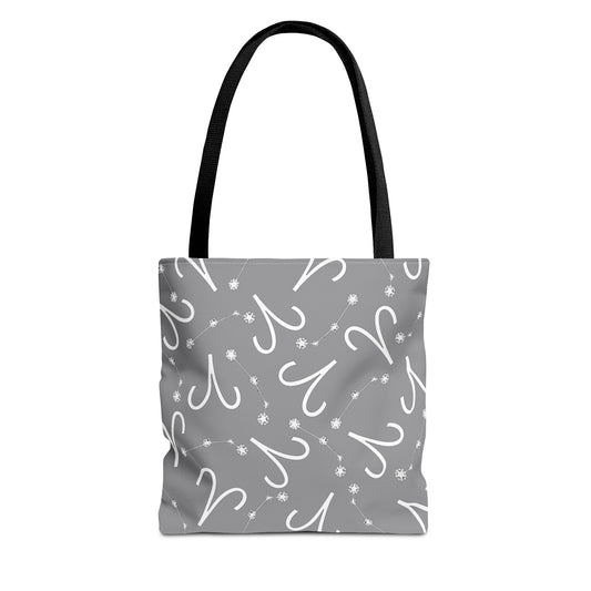 Tote Bag, Aries Zodiac Sign, AOP, (Grey, White)