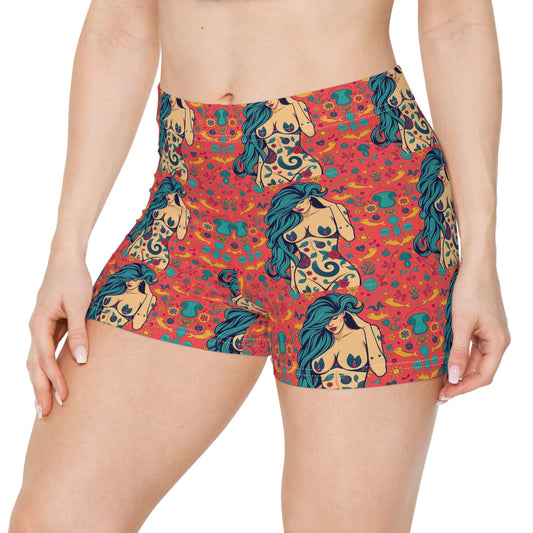 Women's Shorts, (AOP), Aquarius, Zodiac v2, Sexy Pattern