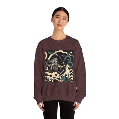 Unisex Heavy Blend™ Crewneck Sweatshirt, Man With Arrow Sagittarius Zodiac Design
