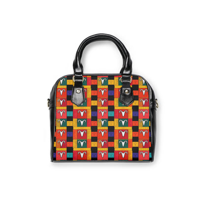 Shoulder Handbag, Aries, Zodiac v3, Shapes Pattern