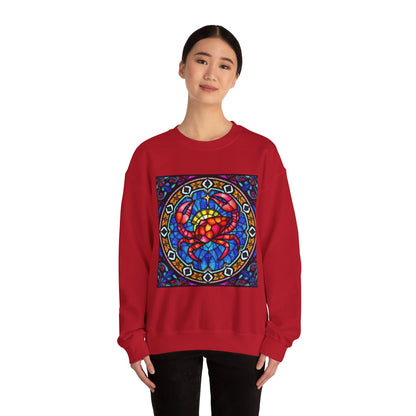 Unisex Heavy Blend™ Crewneck Sweatshirt, Glass 1, Cancer Zodiac Design