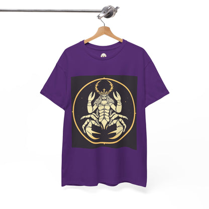 Unisex Heavy Cotton T-Shirt, Scorpio King, Print Art, Zodiac Design