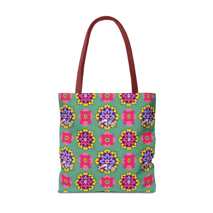 Tote Bag, (AOP), Sagittarius, Zodiac v4, Flower Pattern