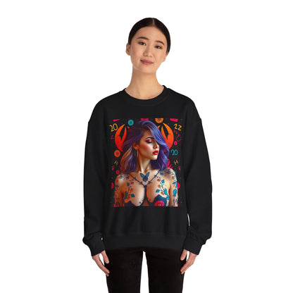 Unisex Heavy Blend™ Crewneck Sweatshirt, Cancer, Zodiac v3, Sexy Pattern