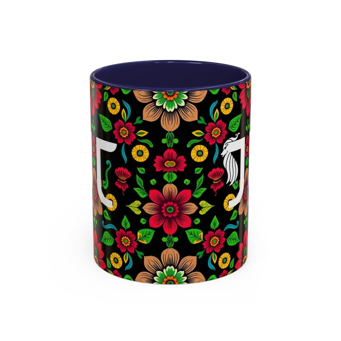 Accent Coffee Mug, Gemini, Zodiac v4, Flower Pattern, (11, 15oz)