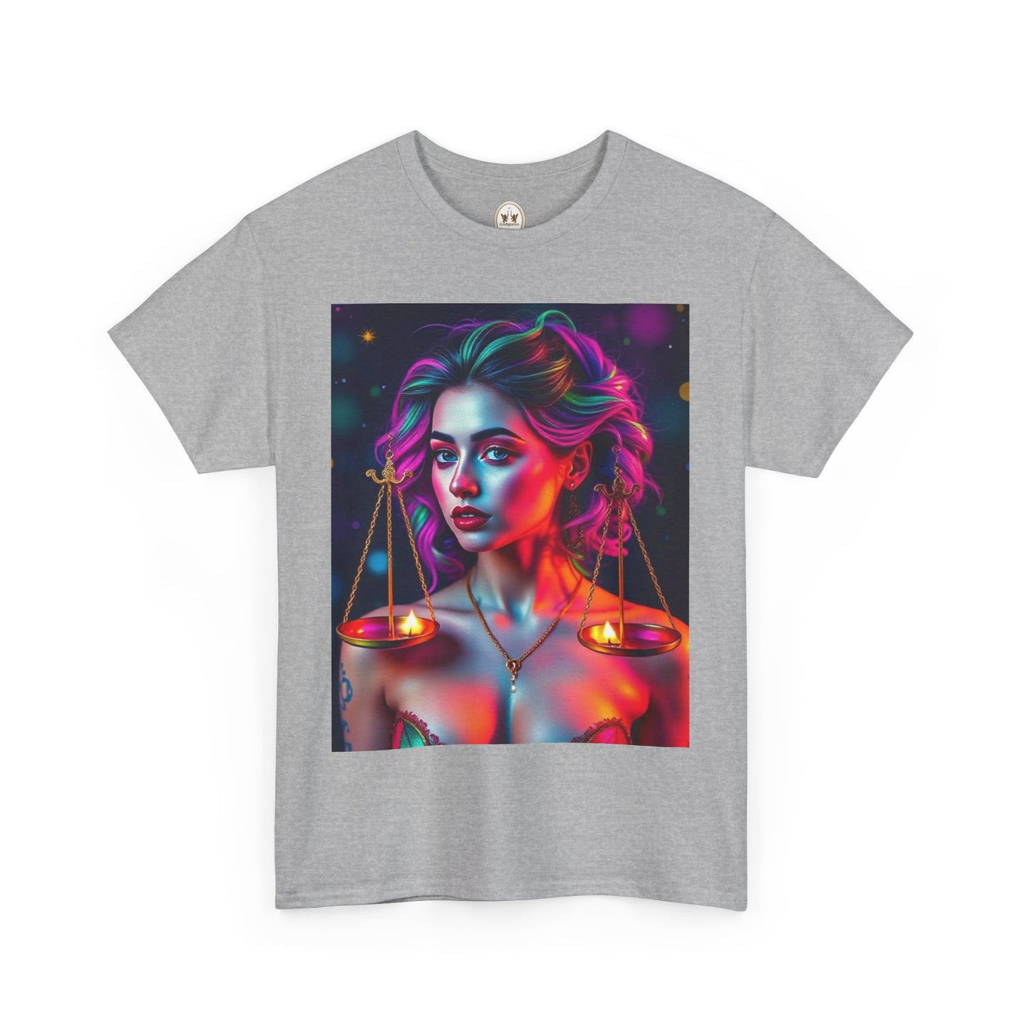 Unisex Heavy Cotton T-Shirt, Libra, Zodiac v3, Sexy Art
