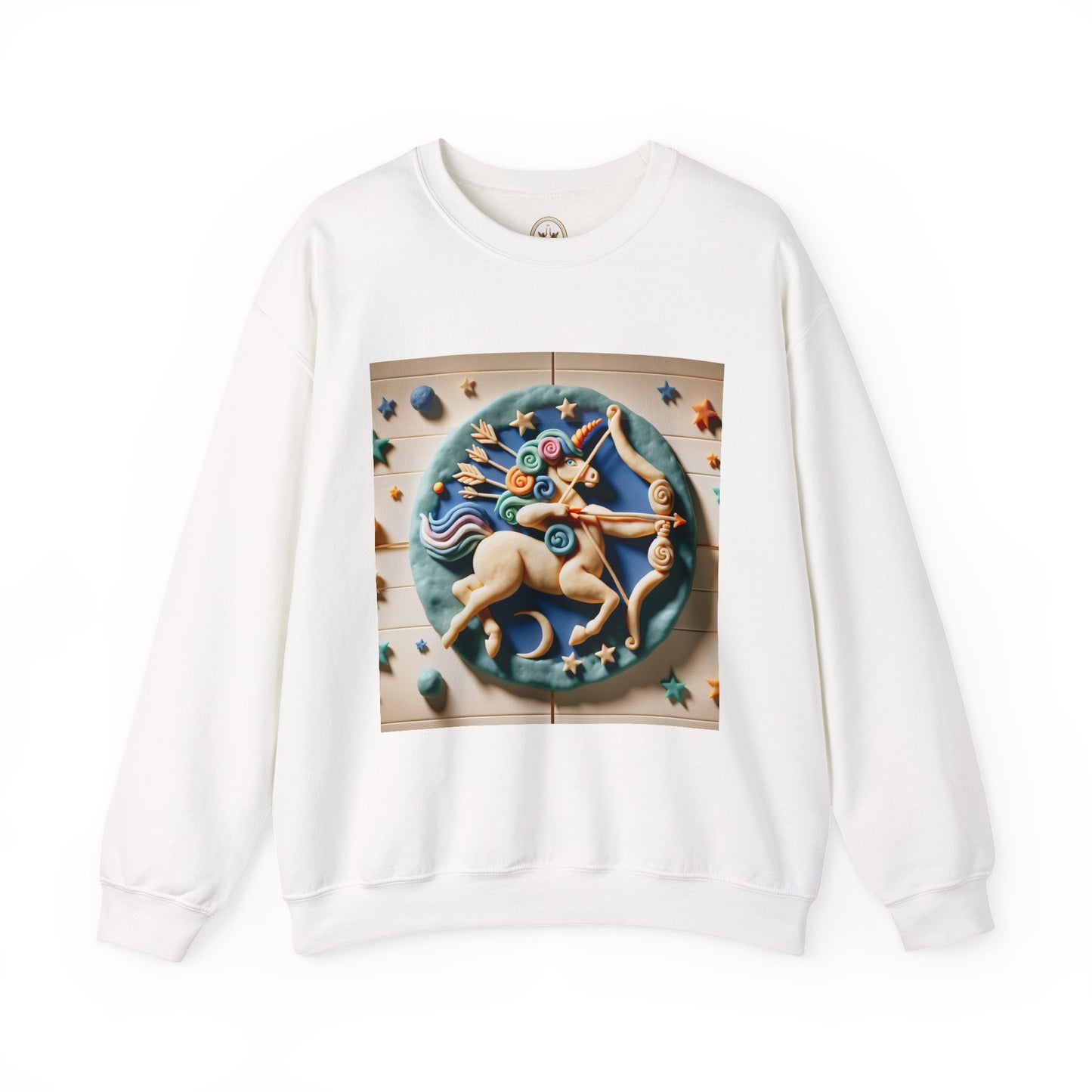 Unisex Heavy Blend™ Crewneck Sweatshirt, Colorful Horse, Sagittarius Zodiac Design