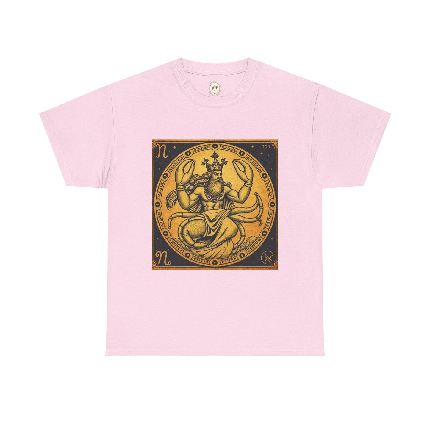 Unisex Heavy Cotton T-Shirt, Crab King, Cancer Zodiac Design