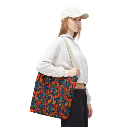 Tote Bag, (AOP), Gemini, Zodiac v1, Flower Pattern