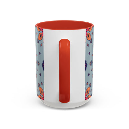 Accent Coffee Mug, Sagittarius, Zodiac v3. Flower Pattern, (11, 15oz)